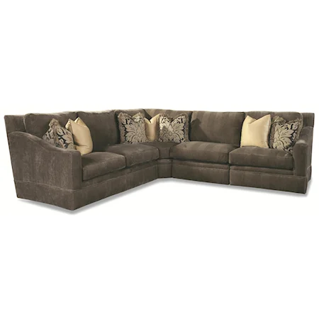4 Seater Sectional with Sloping Track Arms
